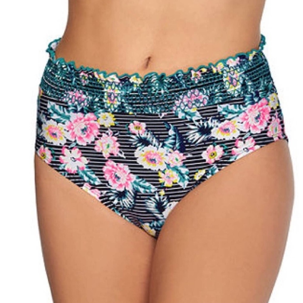Arizona Jean Co. Women’s Multicolor Floral  High Waisted Bikini Bottoms size XXL